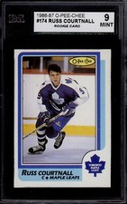 1986-87 OPC #174 RUSS COURTNALL ROOKIE CARD KSA 9 MINT