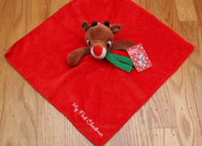 Rudolph the Red-Nosed Reindeer Security Blanket with Rattle My First Christmas
