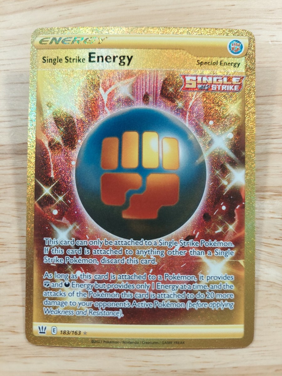 Single Strike Energy 183/163 Battle Styles NM Full Art Gold Secret Rare  Pokemon