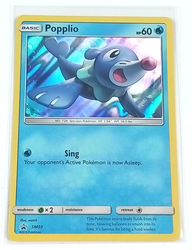 Popplio Sm03 Black Star Promo Holo Pokémon Card 2016