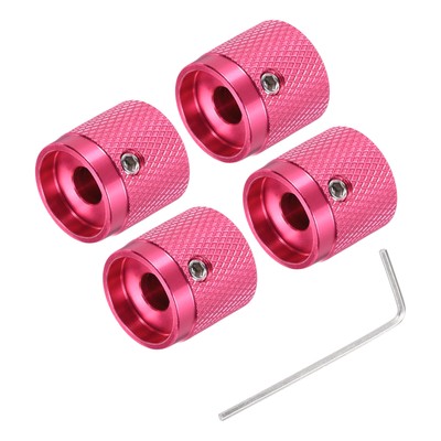 4PCS Guitar Knobs Metal, Volume Tone Knobs 1/4'' x 5/8'' x 0.67'', Red