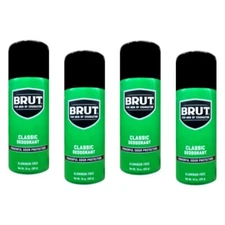 4 Pack BRUT Deodorant Spray Original Fragrance 10 oz Each