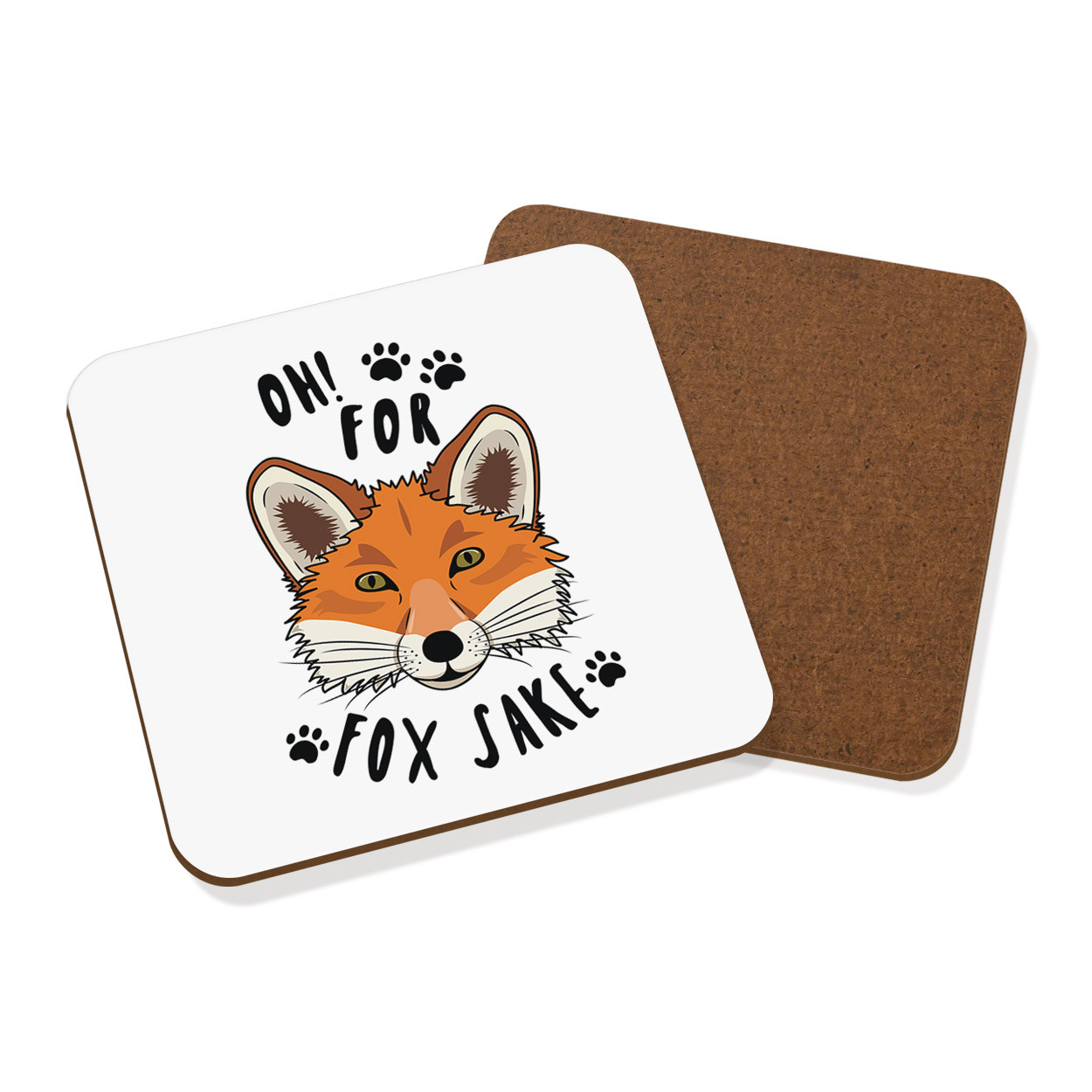 Oh For Fox Sake Coaster Drinks Mat - Funny Sake Joke Animal