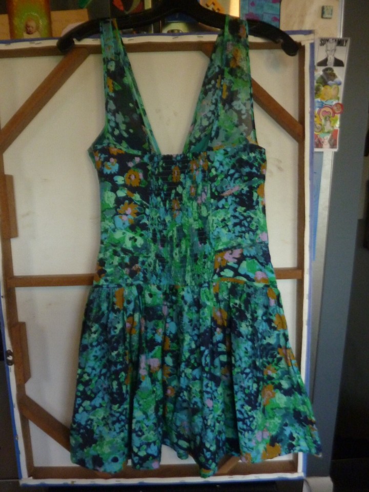 ANTHROPOLOGIE ABSTRACT FLORAL FIT&FLARE CORSET DRESS WMN SZ. 2 EUC eBay
