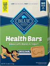 Blue Buffalo Health Bars Natural Crunchy Dog Treats Biscuits, Apple & Yogurt Box