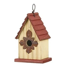 Glitzhome Wooden Bird House Indoor Outdoor Decor Hanging Garden Birdhouse 9" H 