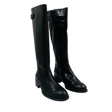 HELENE ROUGE Femmes Bottes Hautes En Cuir Noires Designer EUR 38 US 7.5 UK 4.5
