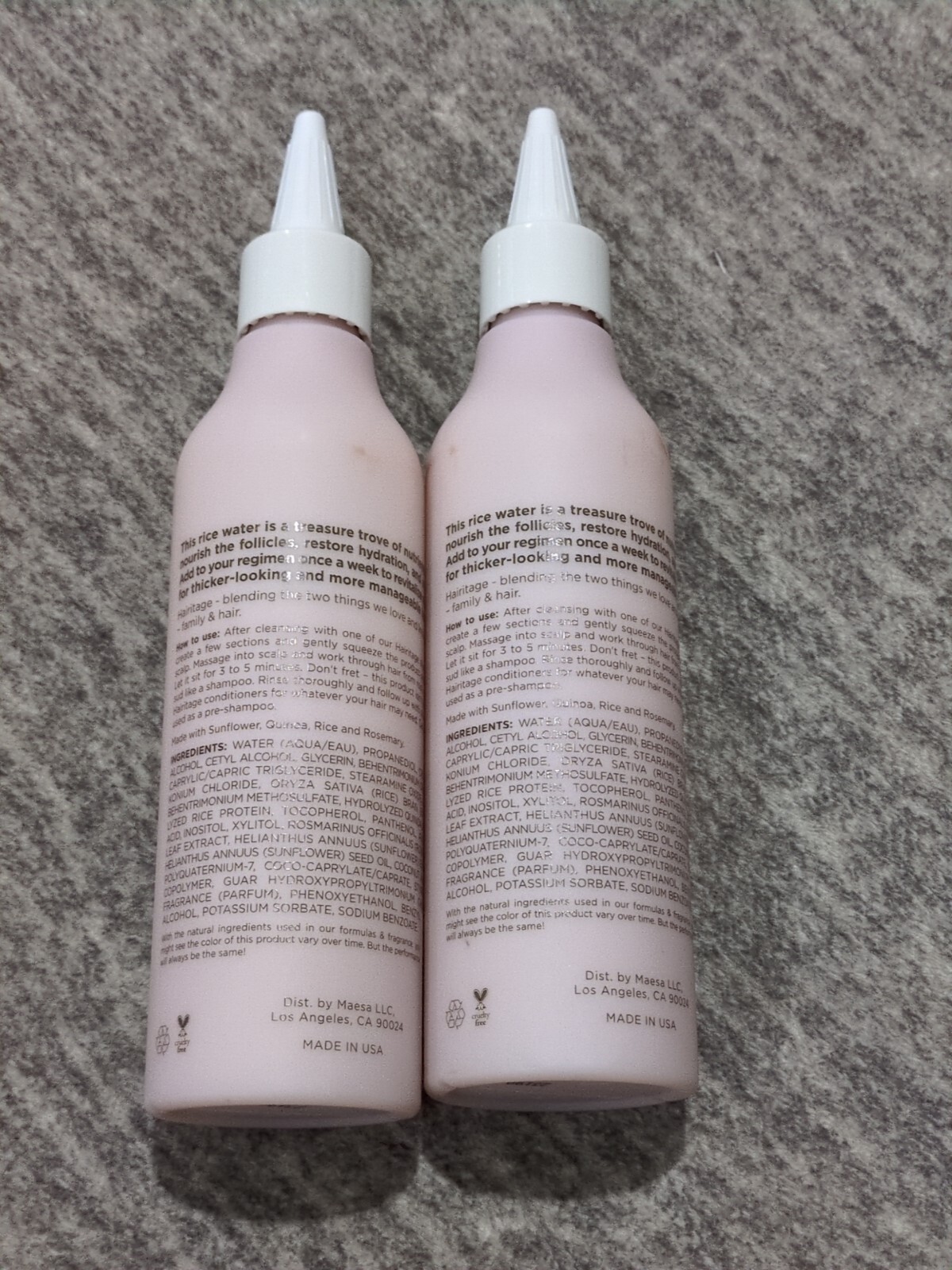 2 x Hairitage by Mindy McKnight - The Rice is Right, Hair Rinse 8 fl oz ea.