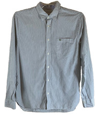 Lacoste Regular Fit Shirt Men Sz 40 M Long Sleeve Button Down Blue Striped