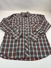 Wrangler Western Shirt Mens XL Red Plaid Long Sleeve Button Up