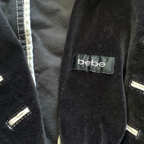 Bebe Blazer schwarz Samt Militärstil Gr. 4 #22D - Bild 10 von 12