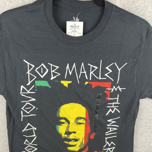 Bob Marley Graphic T-Shirt Cotton Size S Adults Mens Black Short Sleeve - Picture 3 of 6