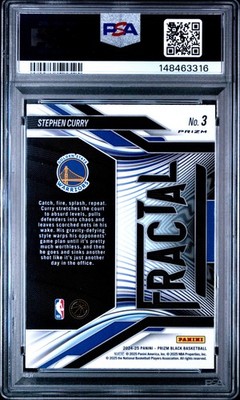 2024-25 Panini Prizm Black - Fractal Stephen Curry #3 Silver Prizm