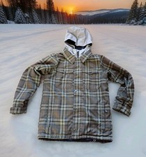 BURTON UPROAR PLAID SNOWBOARD HOODIE JACKET Youth size Extra Large Awesome 