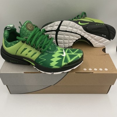 Size XS 5-7 Nike Air Presto 'Naija' green black white CJ1229-300