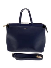FURLA Tote Bag PVC Navy Plain