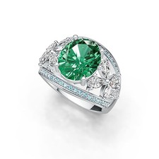 Sterling Silver Semi Mount Ring Setting Oval OV 12X10MM with White Topaz