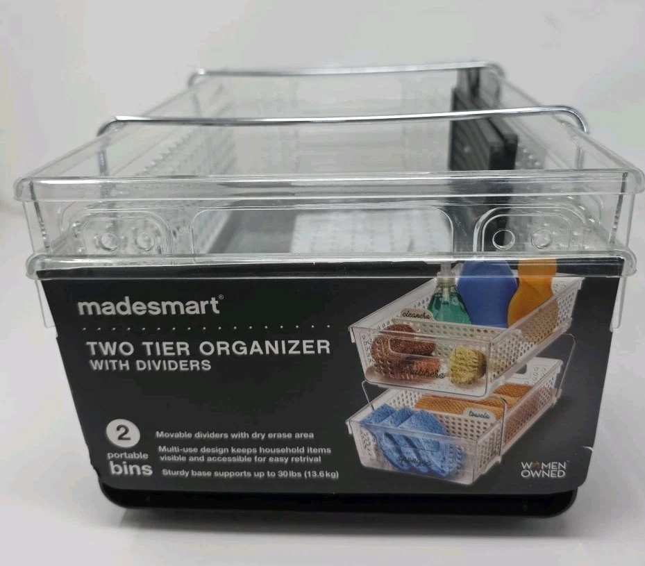 Madesmart Organizador de Almacenamiento de Dos Niveles con Divisores Contenedores Resistentes de Alta Calidad NUEVO Foto 2 de 4