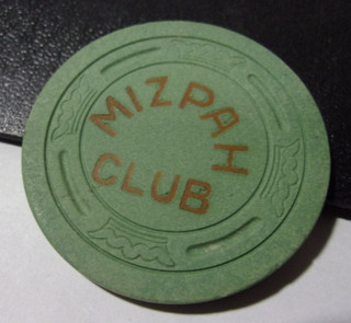 MIZPAH CLUB CASINO 1945 NCV ROULETTE casino gaming poker chip Tonopah Nevada