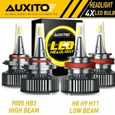 AUXITO H11 9005 LED Headlight Low Hi Beam White Combo For Toyota Camry 2007-2018