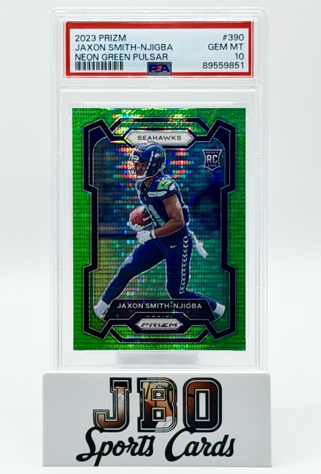 Jaxon Smith-Njigba Panini Prizm #390 Neon Green Pulsar