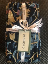 Set of 8 MORRIS & Co LODDEN Navy Blue Floral 20" Cotton Dinner Napkins -- NWT