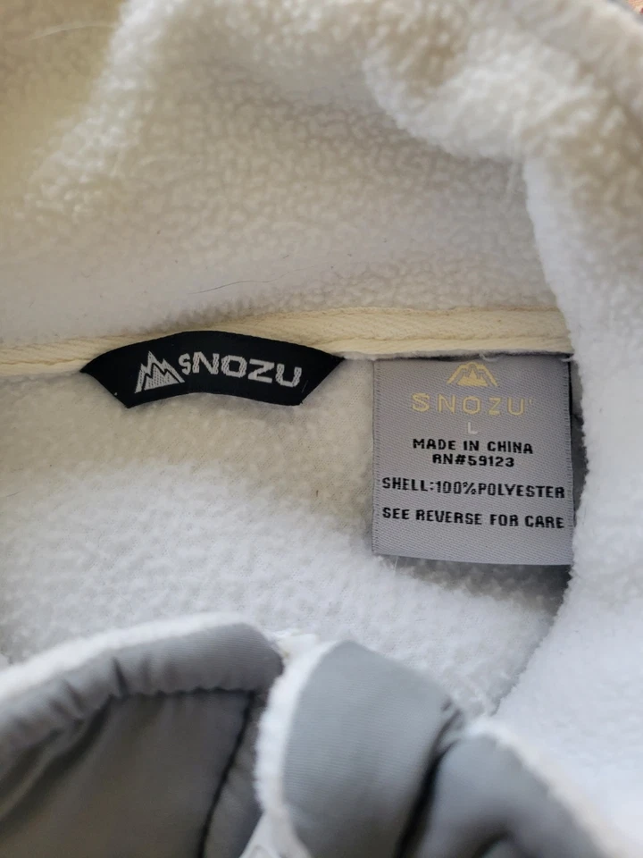 Fleece Jacket, White And Gray, Size L - Image 4 of 4