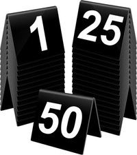 Restaurant Table Numbers 1-50, Acrylic Double Side Numbered Table Tents Weddi...