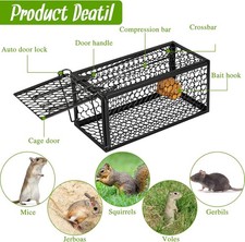 2 Large Rat Mouse Trap Catcher Metal Cage Spring Live Animal Rodent Pest Control