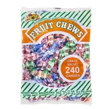 Assorted Fruit Chews Candy - 240 Count Variety Pack for Parties Snacks