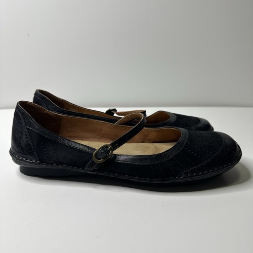 Clarks Artisan Collection Damenschuhe schwarz flach Mary Jane Leder Größe 8