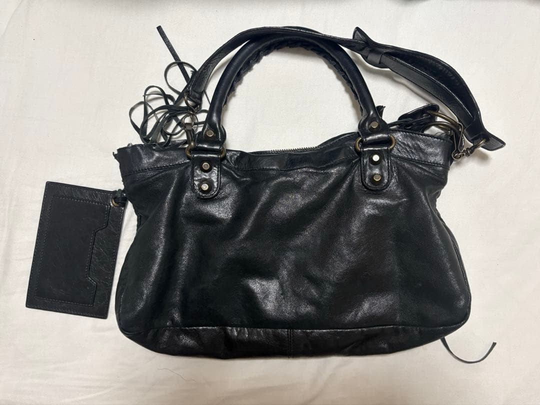 Yuki BALENCIAGA The First Black Laiton Leather 2Way Shoulder Bag Mirror