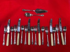 Vintage Afternoon Tea Cutlery Spoons Forks Knives Cake Server etc EPNS 6 Place