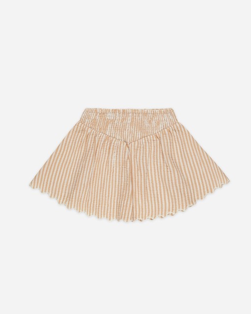 Rylee + Cru Smocked V Mini Skirt Grapefruit Stripe Bottoms Size 4-5 Years