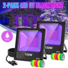 2X 150W LED UV Black Light Xmas Halloween Glow Party Club Stage Floodlight IP66
