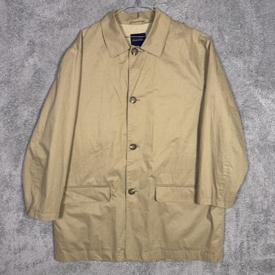 Brooks Brothers Jacket Mens L Rain Mac Car Coat Mackintosh CanvasOvercoat