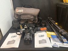 Nikon D80 Digital SLR Camera with 2 lenses, carry bag, stand and more 