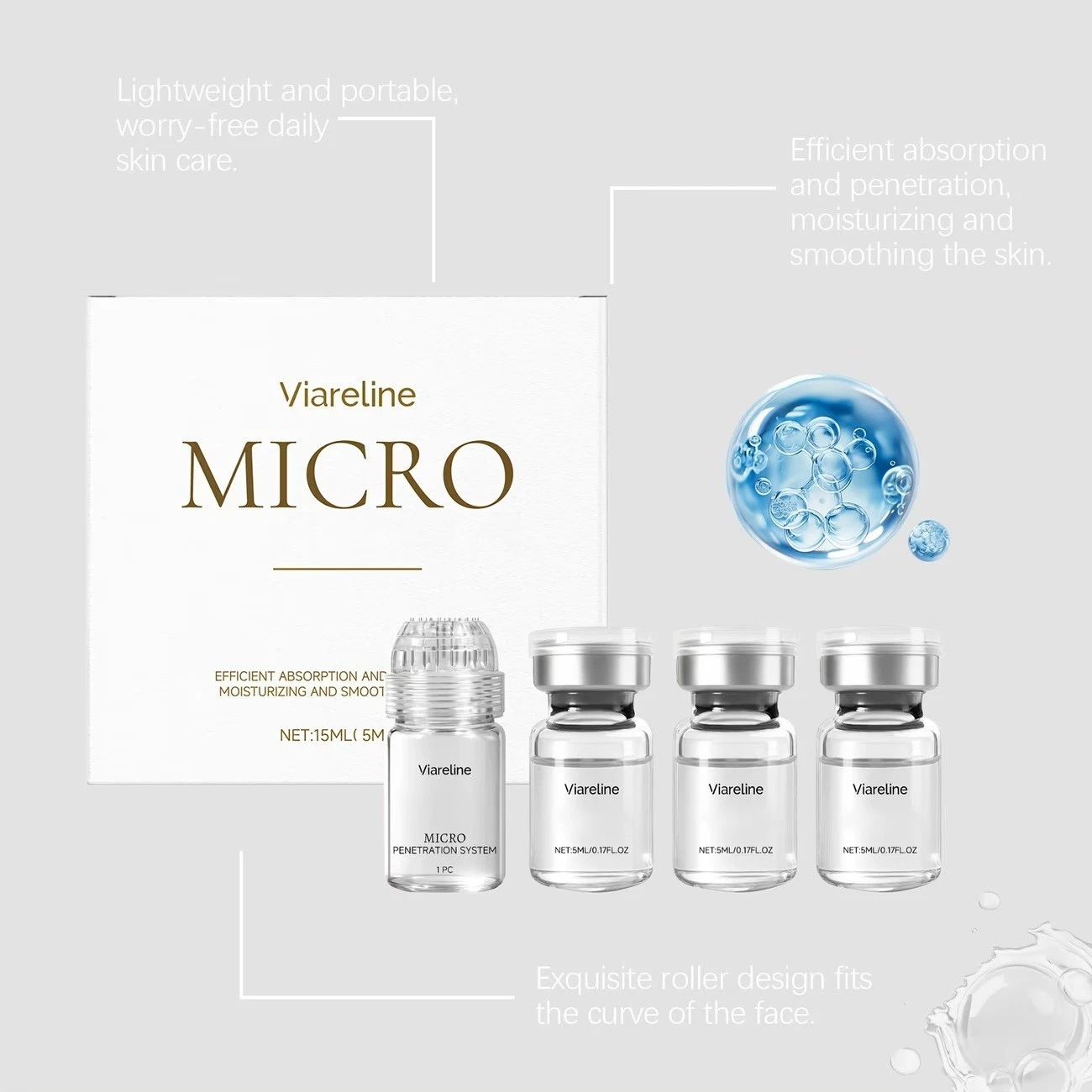 3MO KIT Micro Infusion FILL WRINKLES needle stamp Hyaluronic Acid Collagen Pep8