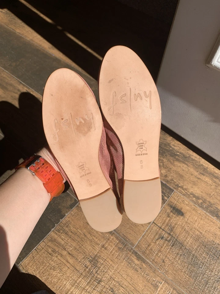 Bailarina plana FS/NY MUJER talla 6 malla rosa claro! ¡Nunca usado! Foto 4 de 4