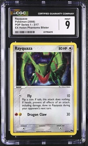 CGC 9 2006 POKEMON POP SERIES 1 RAYQUAZA HOLO 3/17 LOW POP GRAIL NON PSA 10