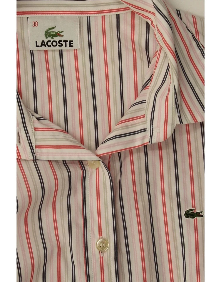 Camisa LACOSTE Mujer EU 38 Mediana Multicolor Rayas Algodón AA15 Foto 3 de 3