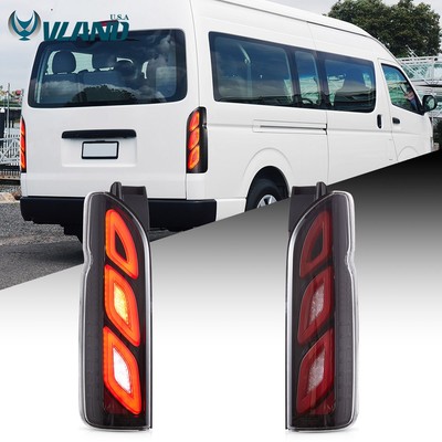 VLAND Clear Lens LED Tail Lights w/Startup Animation For 2005-2018 Toyota Hiace