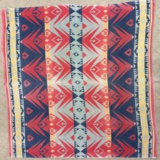 Vintage 1950's colorful geometric camp blanket