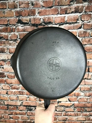 Griswold No. 8 Deep Cast Iron Skillet Chicken Fryer Pan Small Block Logo 777 B