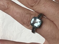 Aquamarine Blue Topaz Sterling Ring Approx Sz...