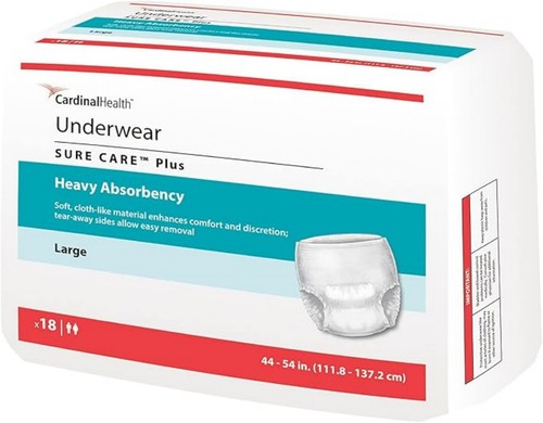 Incontinence Underwear for Men and Women, Disposable Adult Diaper Large 72 Count - Picture 3 of 6