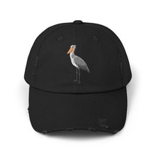 Shoebill Dino Bird Cap, Distressed Hat for Men and Women 