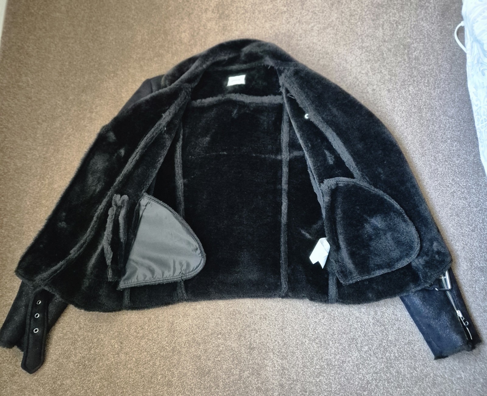 Pinkie Full Fur Lined Black Jacket Belted Size EU XS Thick image 9