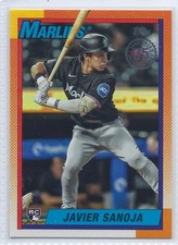 JAVIER SANOJA RC 2025 TOPPS #90B2-34 TOPPS 1990 INSERT MARLINS ROOKIE