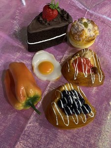 Vintage Fake Food Displays And Frig Magnets